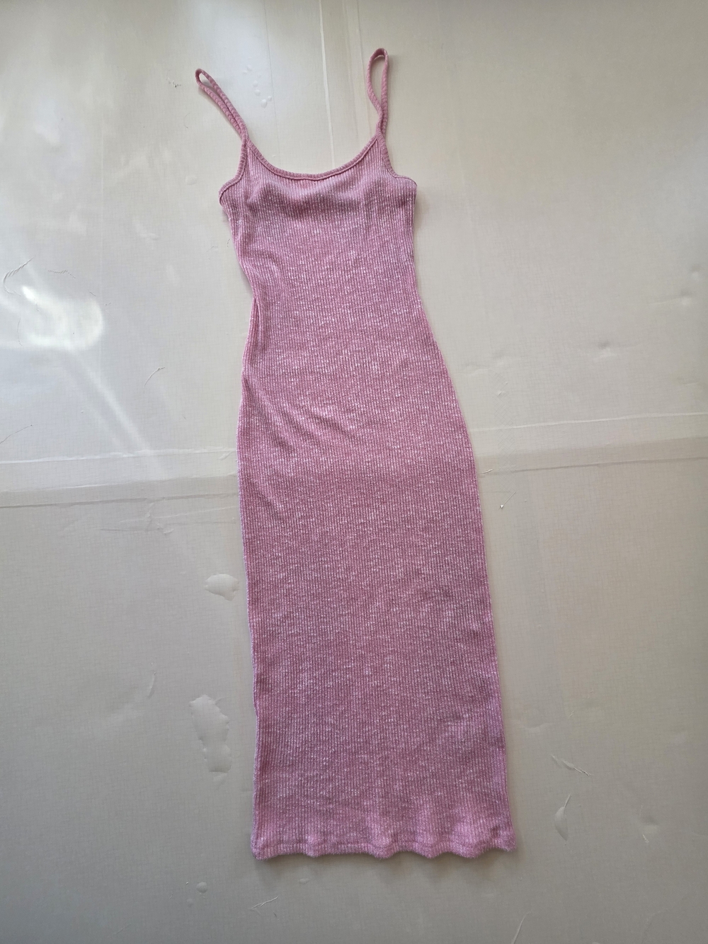 Love Culture Pink Ribbed Knit Bodycon Maxi Dress Small
